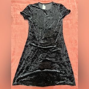 Vintage-black velvet mini dress